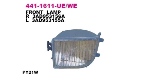 Фонарь указателя поворота лев (белый) VW: PASSAT B4 09.93-05.97