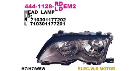 Фара передн прав с ЭК (тонир.) BMW: E46 01-04
