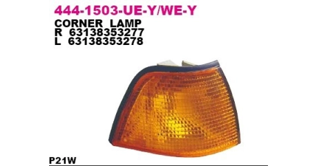 Фонарь указателя поворота лев (жёлтый) BMW: E36 91-97