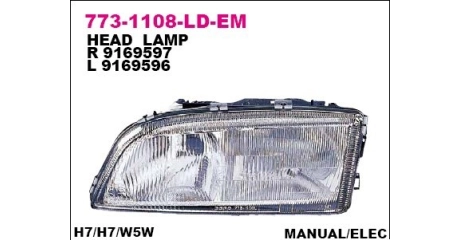 Фара передн лев с ЭК VOLVO: S70,V70,C70 97-00