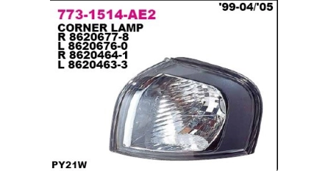 Фонарь указателя поворота лев VOLVO: S80 98-03
