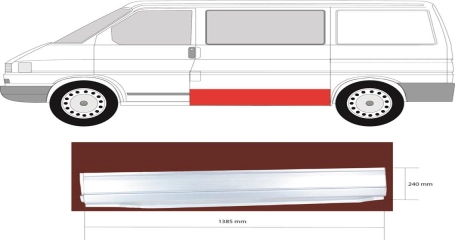 Порог кузова лев боковая низкий 24 cm VW T4 90-03