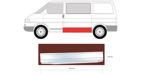 Порог кузова лев боковая низкий 24 cm VW T4 90-03