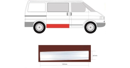 Панель кузова двери сдвиж нижн часть VW: TRANSPORTER Т4 90-03 Дания
