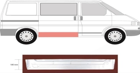 Панель ремонтная корыто дверь боковая сдвиж VW T4 90-03 Дания