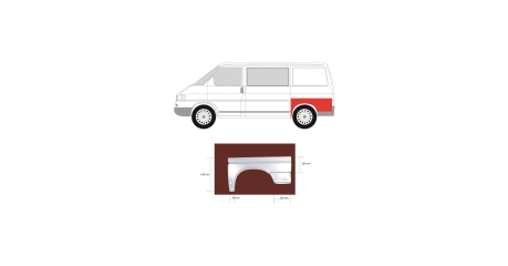 Крыло кузова задн левое (короткий) VW: TRANSPORTER Т4 90-03 Дания