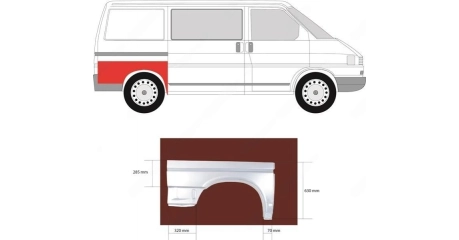 Крыло заднее правое (короткий) VW T4 90-03 Дания