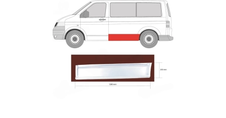 Панель кузова лев нижн (короткая база) VW: Transporter T5 03-15 Дания