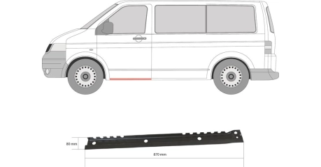 Порог кузова под передн дверь лев (внутр часть) VW TRANSPORTER T5 (04/2003-11/2009)
