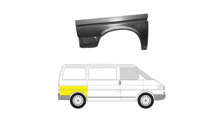 VW Transporter T4 90-96 Крыло зад. R короткая база. ( Польша )