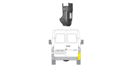 VW LT 96-06 Задний угол под фонарь низкий R